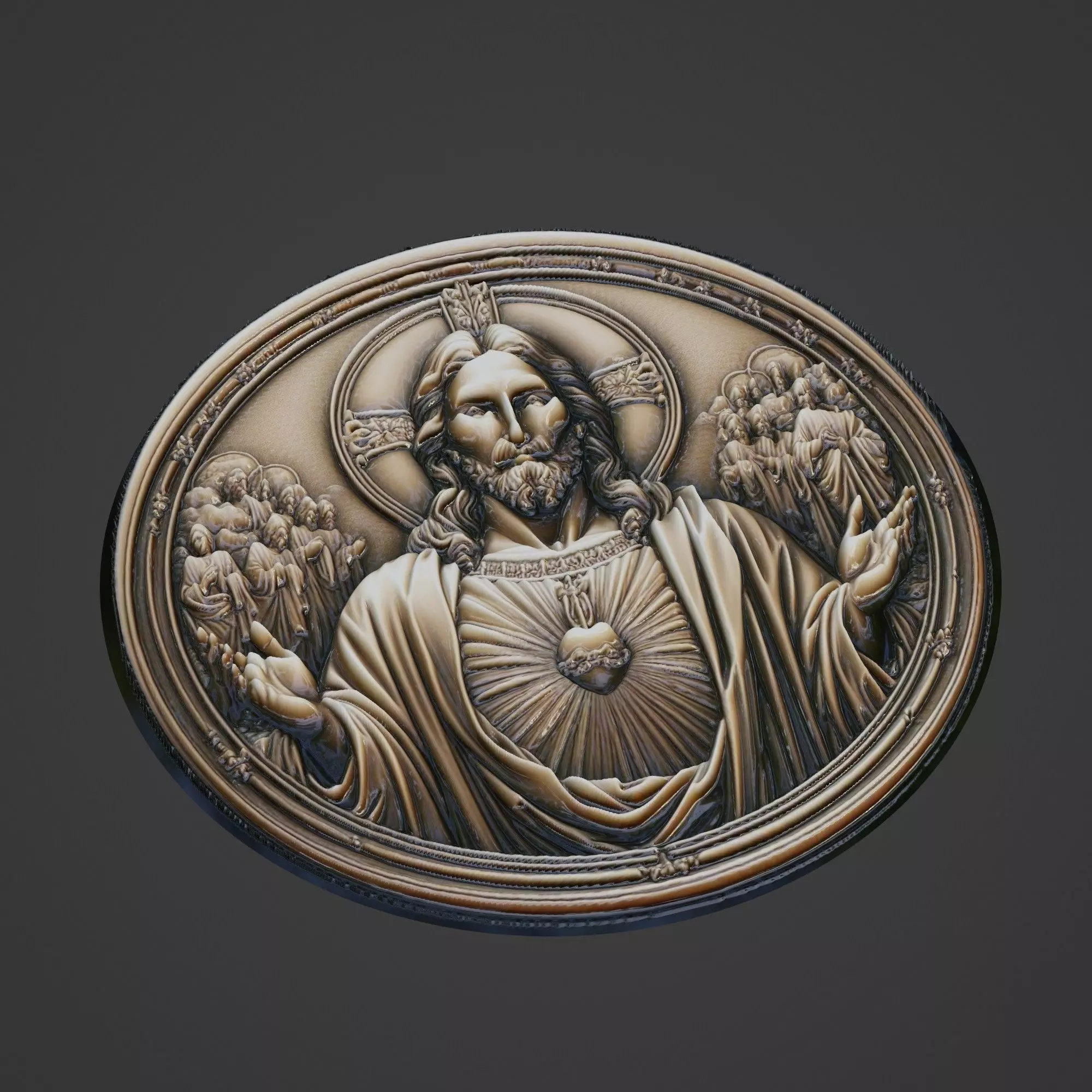 Jesus Christianity Medallion 3D print model
