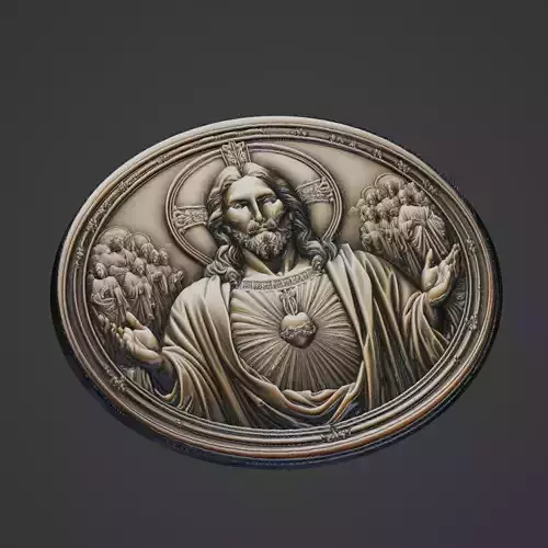 Jesus Christianity Medallion 3D print model