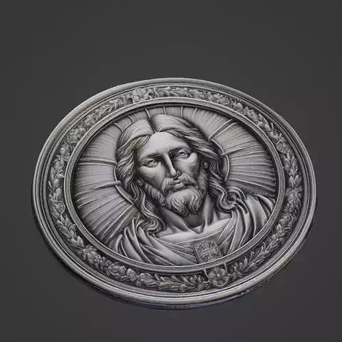 Jesus Christianity Medallion 3D print model