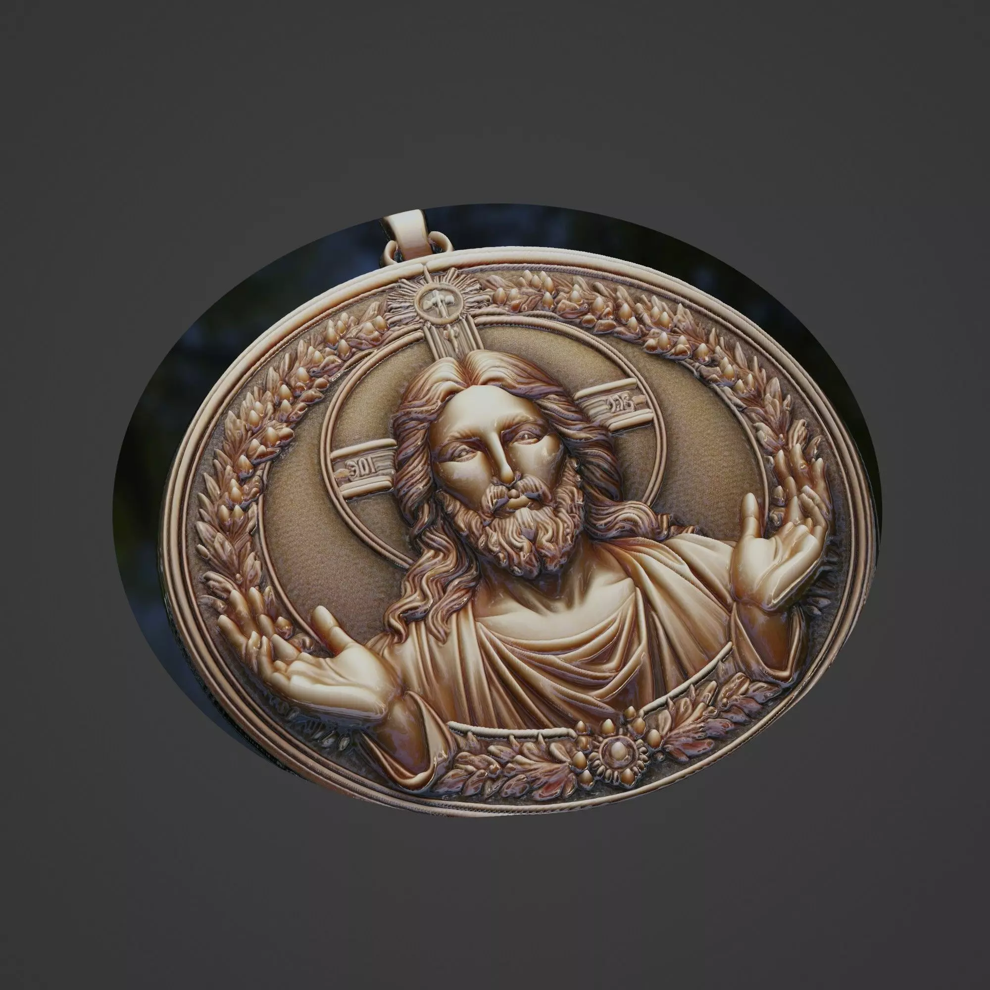 Jesus Christianity Medallion 3D print model