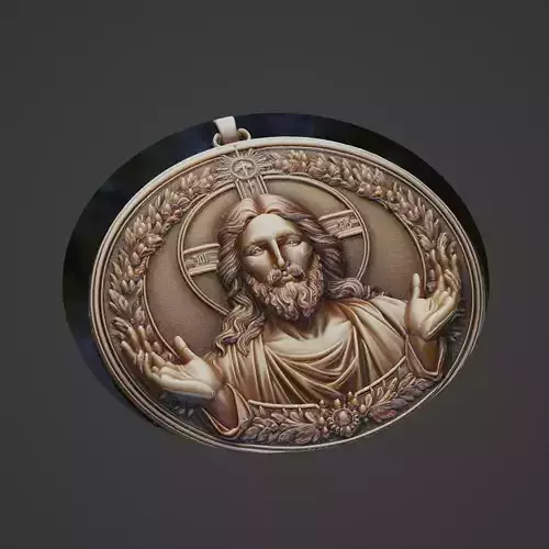 Jesus Christianity Medallion 3D print model