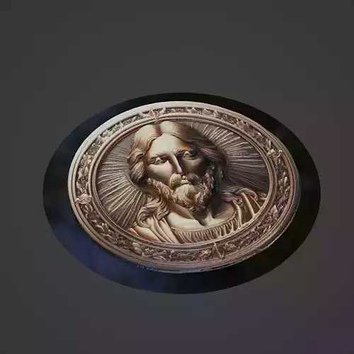 Jesus Christianity Medallion 3D print model