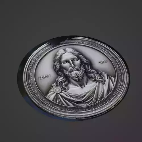 Broken Jesus Christianity Medallion 3D print model