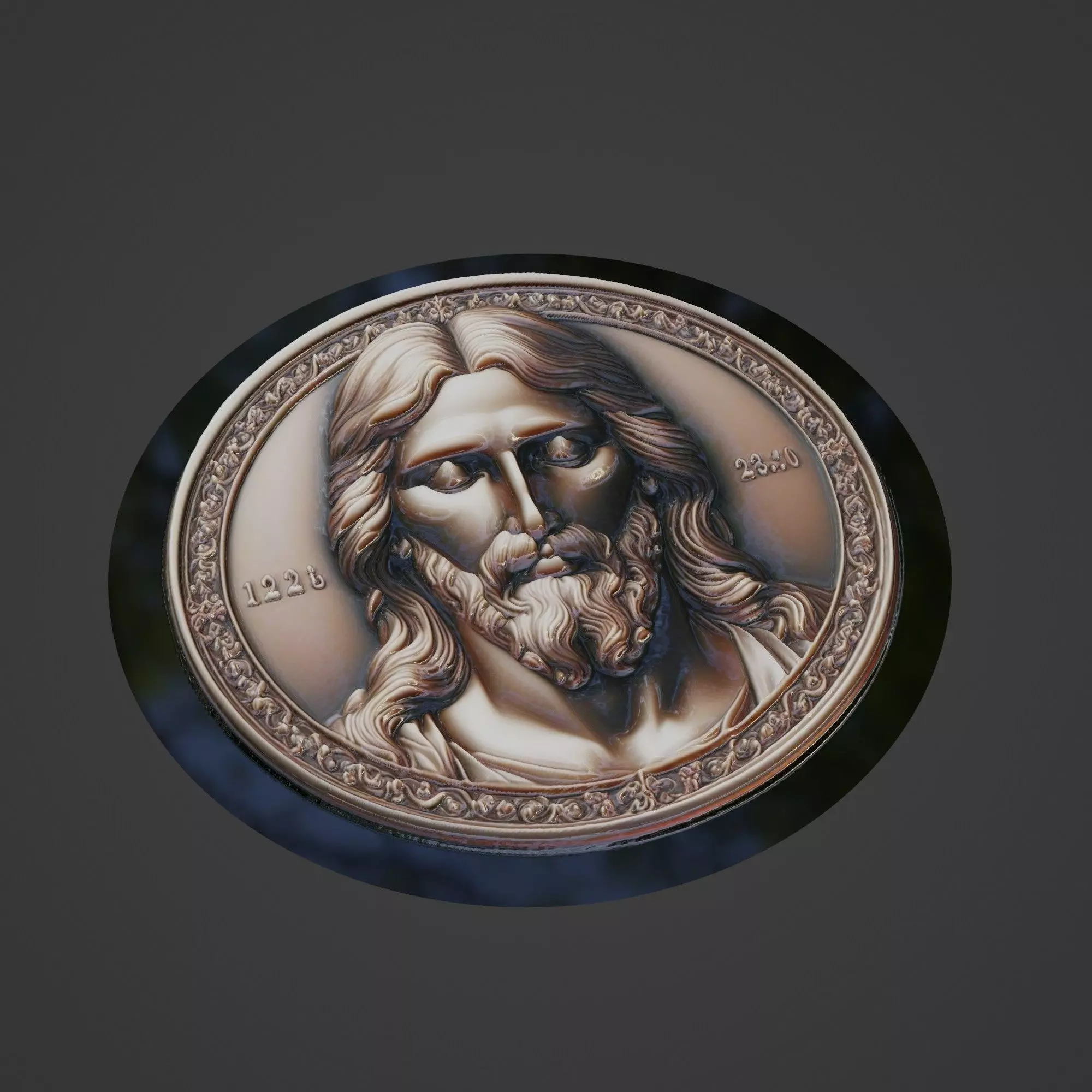 Jesus Christianity Medallion 3D print model_0