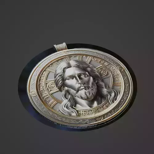 Jesus Christianity Medallion 3D print model