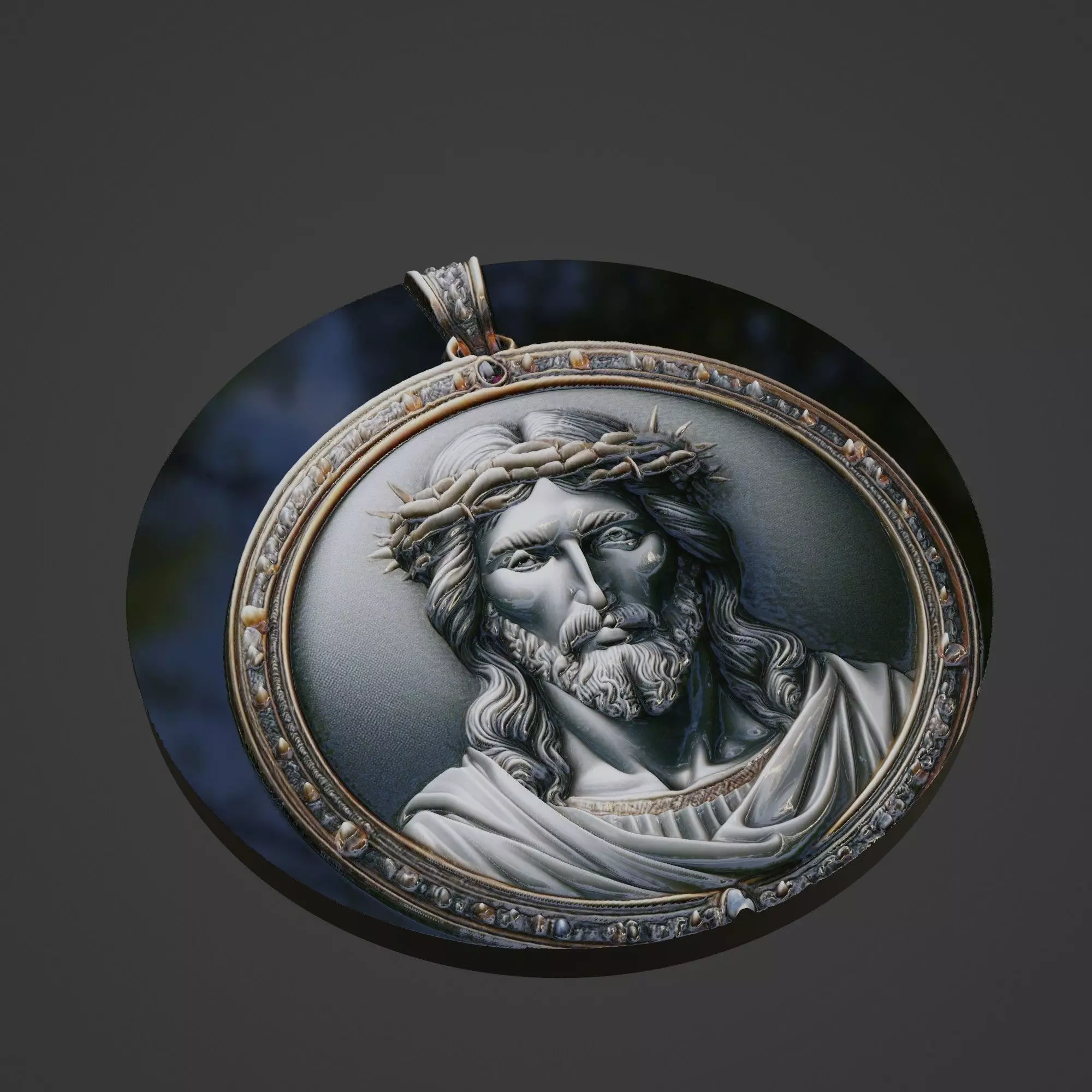 Jesus Christianity Medallion 3D print model