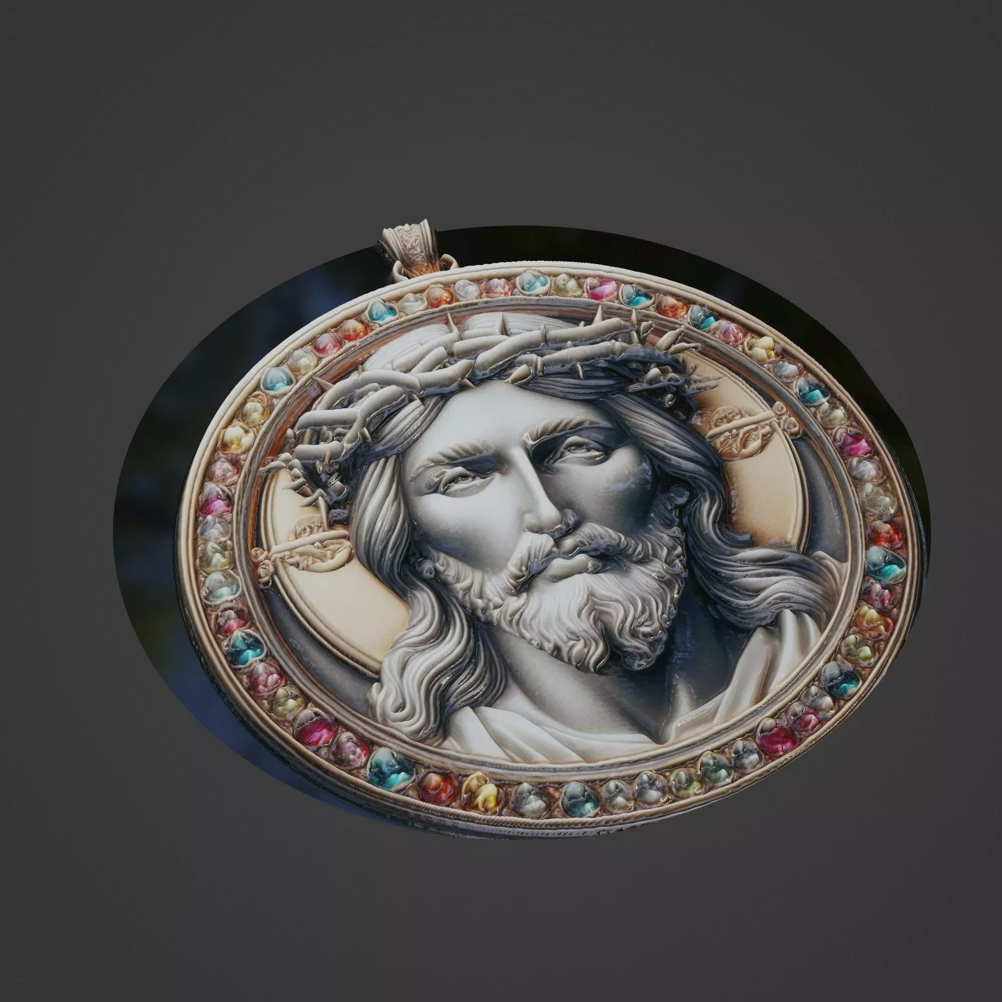 Jesus Christianity Medallion 3D print model