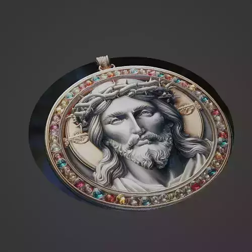 Jesus Christianity Medallion 3D print model