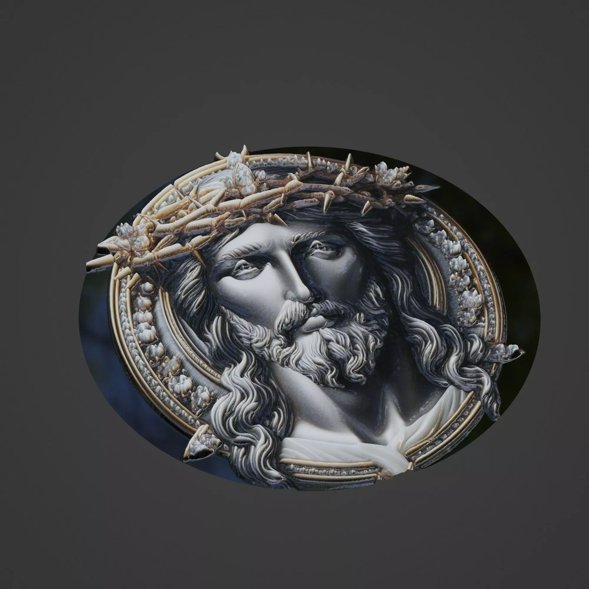 Jesus Christianity Medallion 3D print model