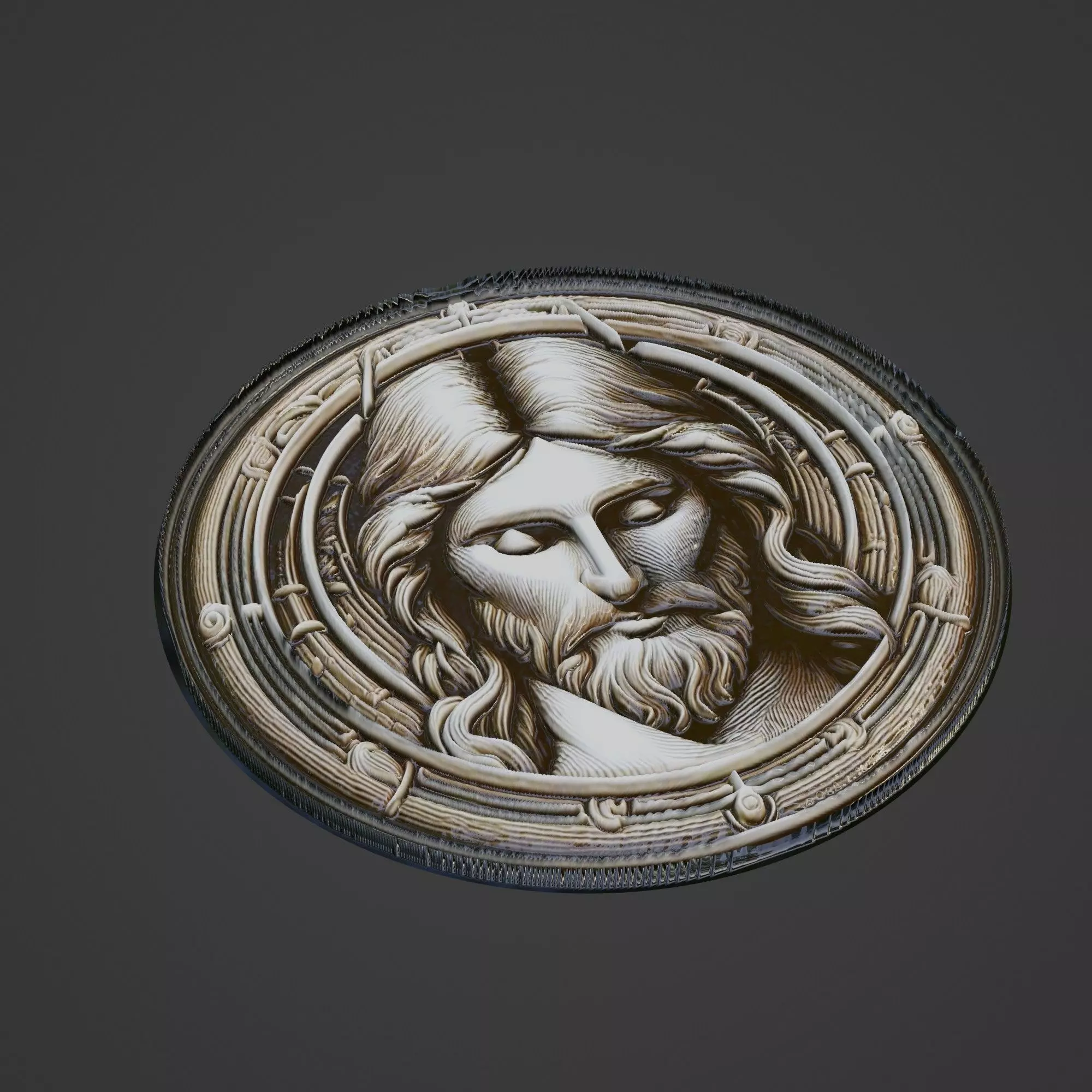 Jesus Christianity Medallion 3D print model