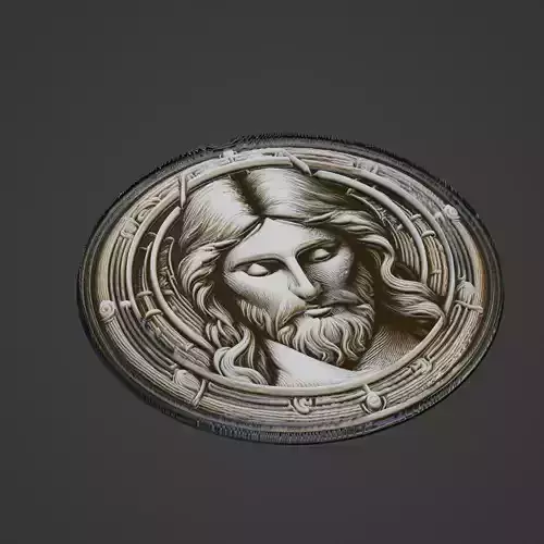 Jesus Christianity Medallion 3D print model