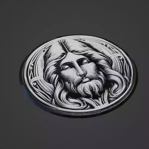 Jesus Christianity Medallion 3D print model