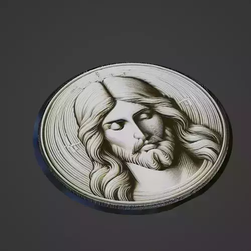 Jesus Christianity Medallion 3D print model