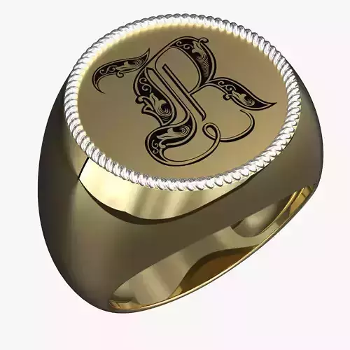 Jewelry alphabet Ring R