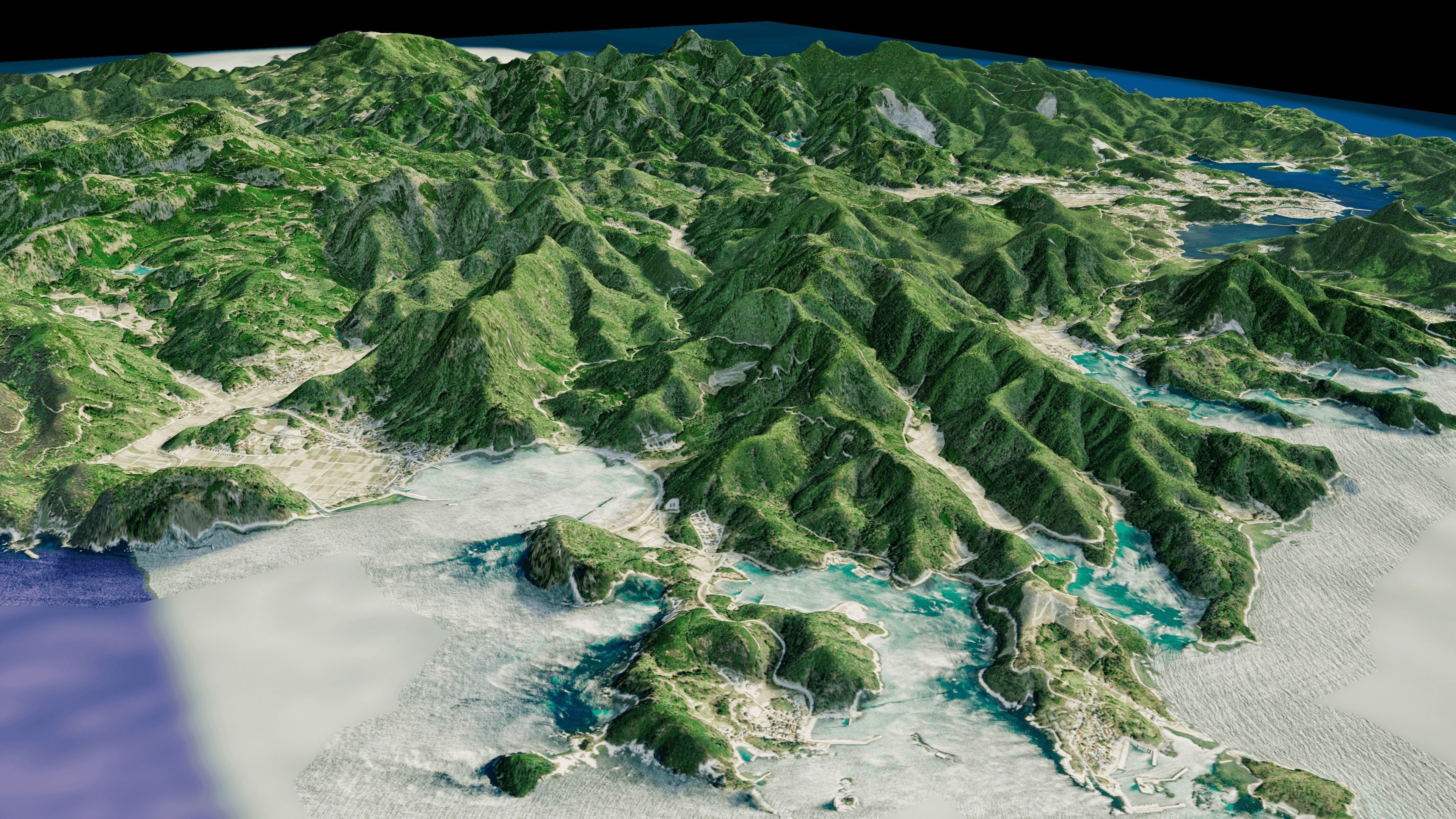 Dogojima island full 3d model terrain 3D model_3