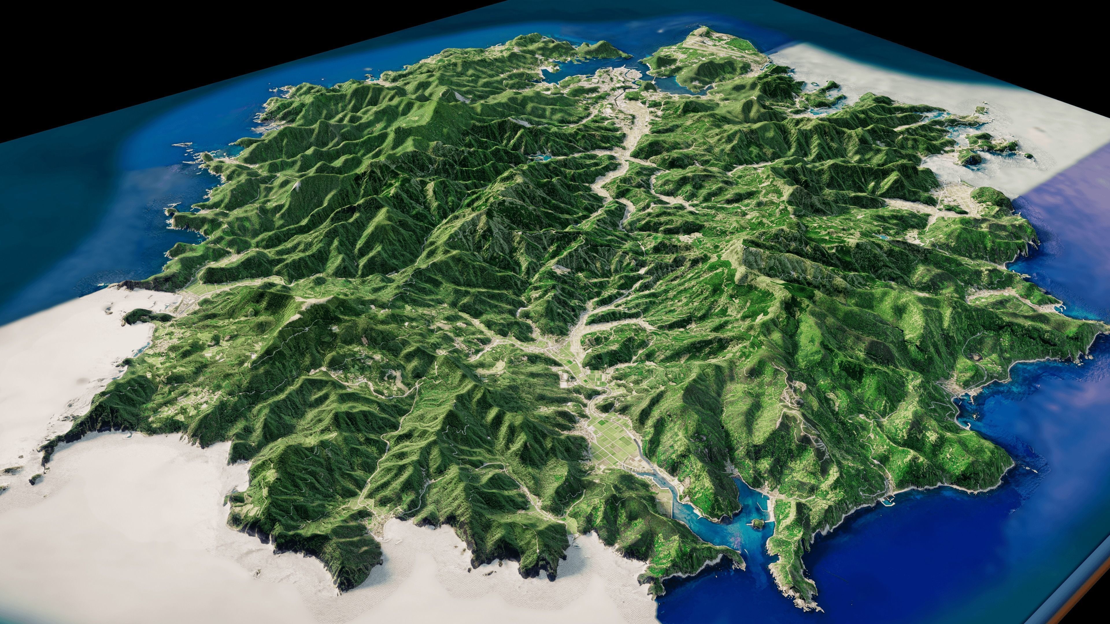 Dogojima island full 3d model terrain 3D model_11