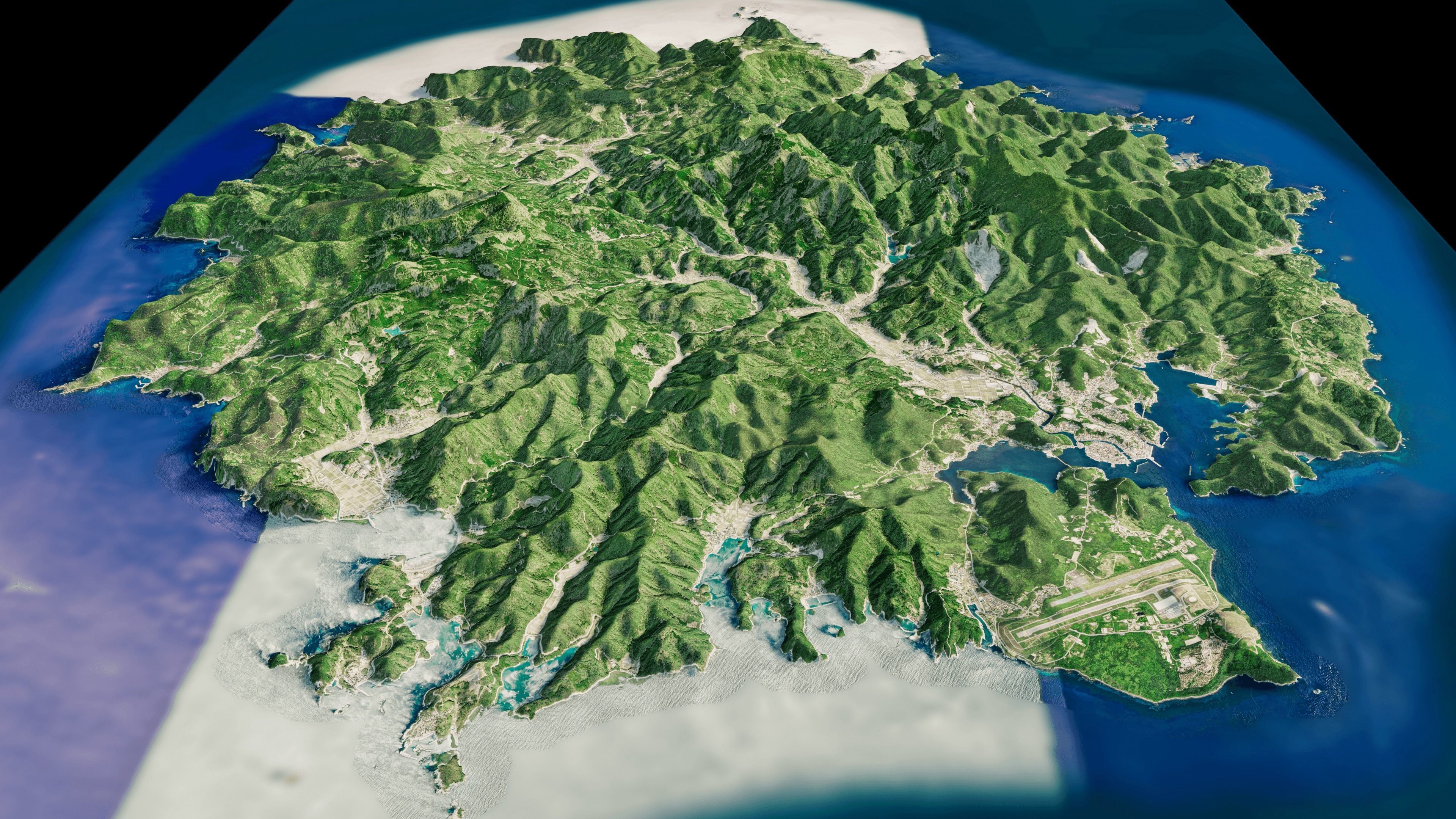 Dogojima island full 3d model terrain 3D model_5