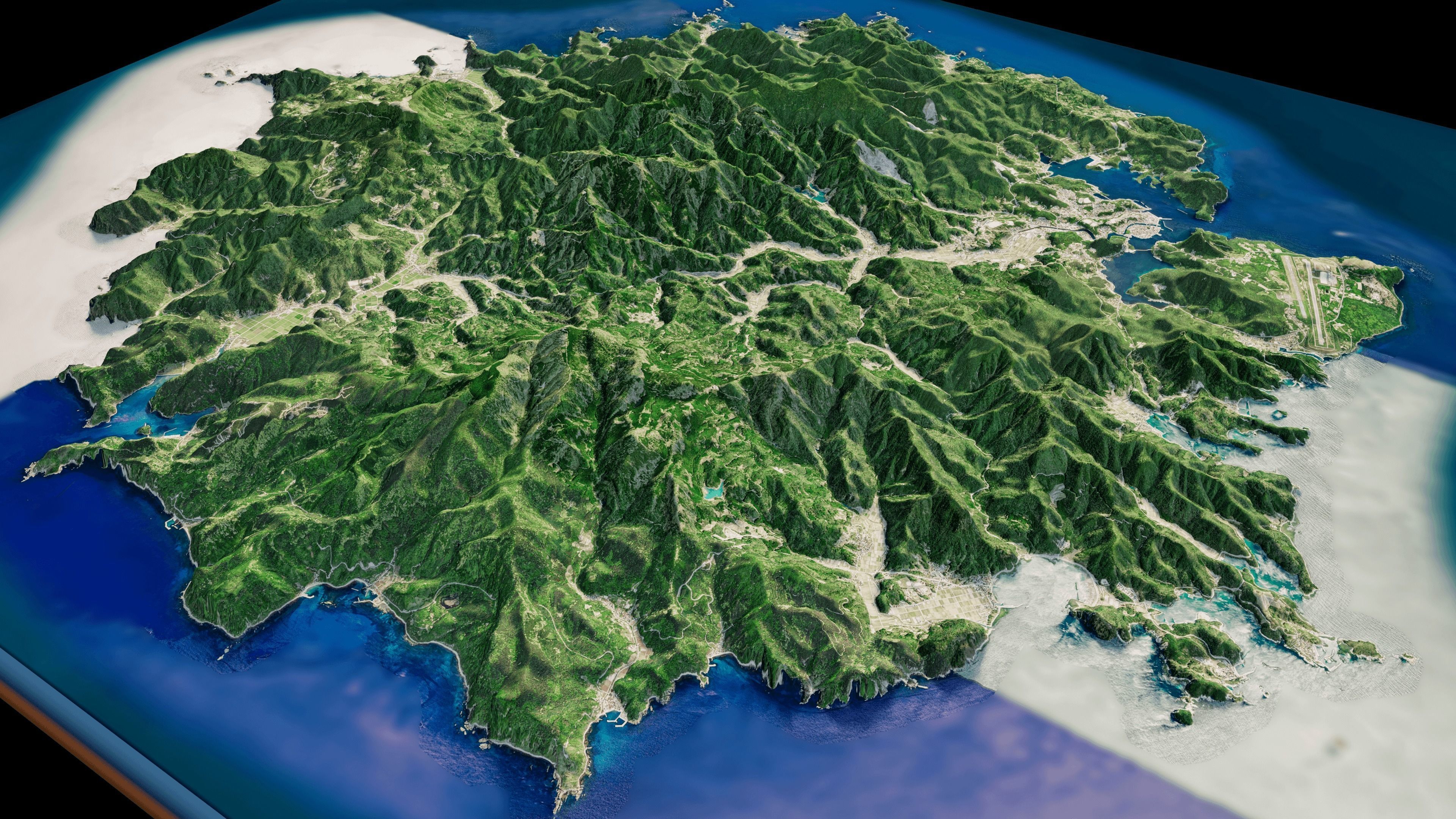 Dogojima island full 3d model terrain 3D model_9