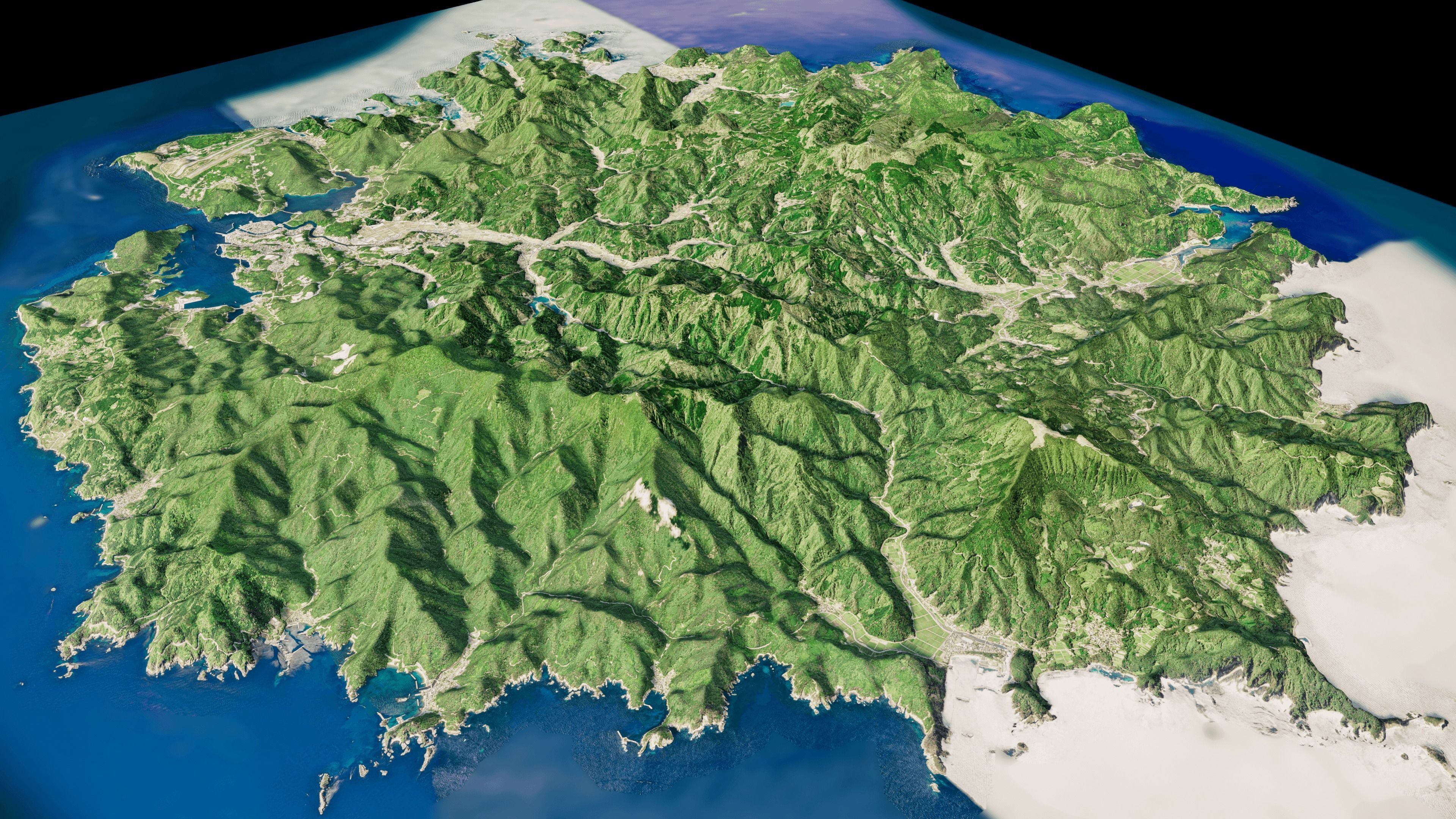 Dogojima island full 3d model terrain 3D model_1