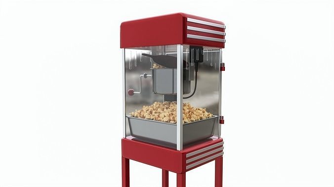 Popcorn Vintage Cart on Wheels 3D model 5