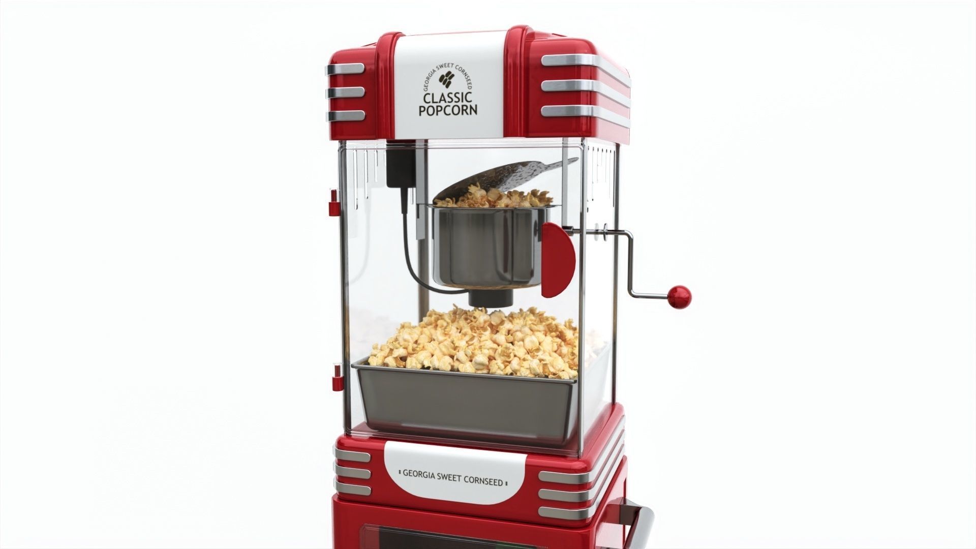 Popcorn Vintage Cart on Wheels with Shelf 3D model_2