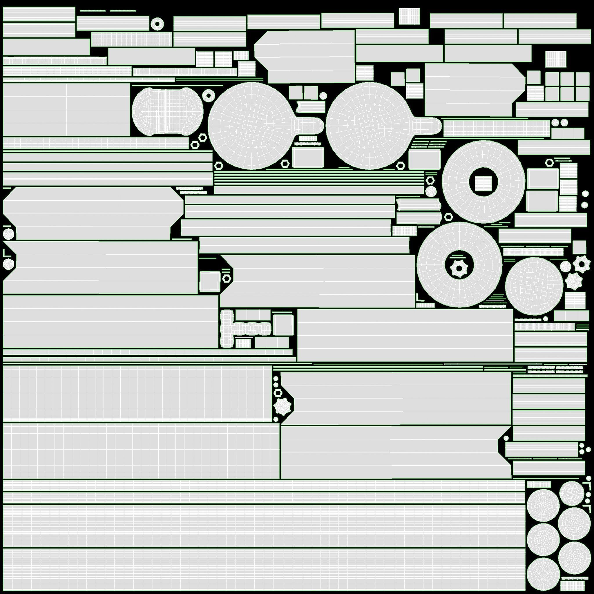 Popcorn Vintage Cart on Wheels with Shelf 3D model_13