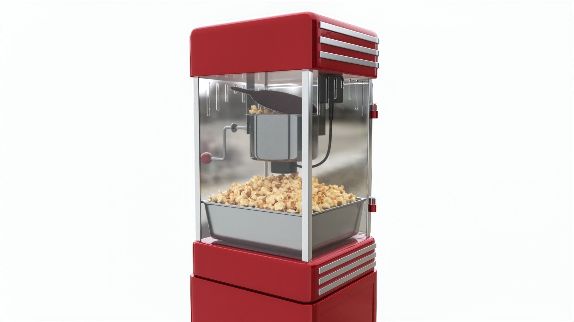 Popcorn Vintage Cart on Wheels with Shelf 3D model_5