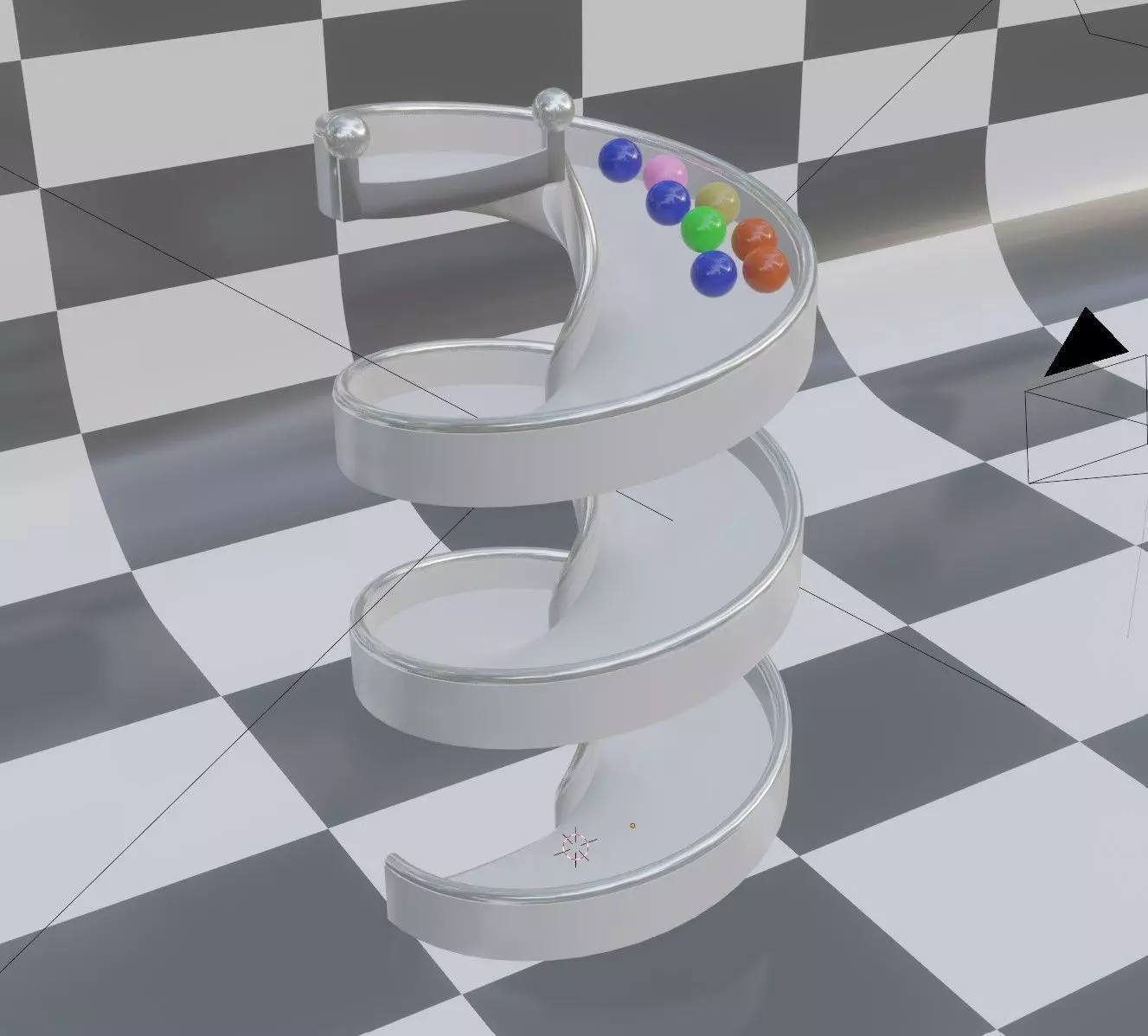 Ball rolling down 3D model_0