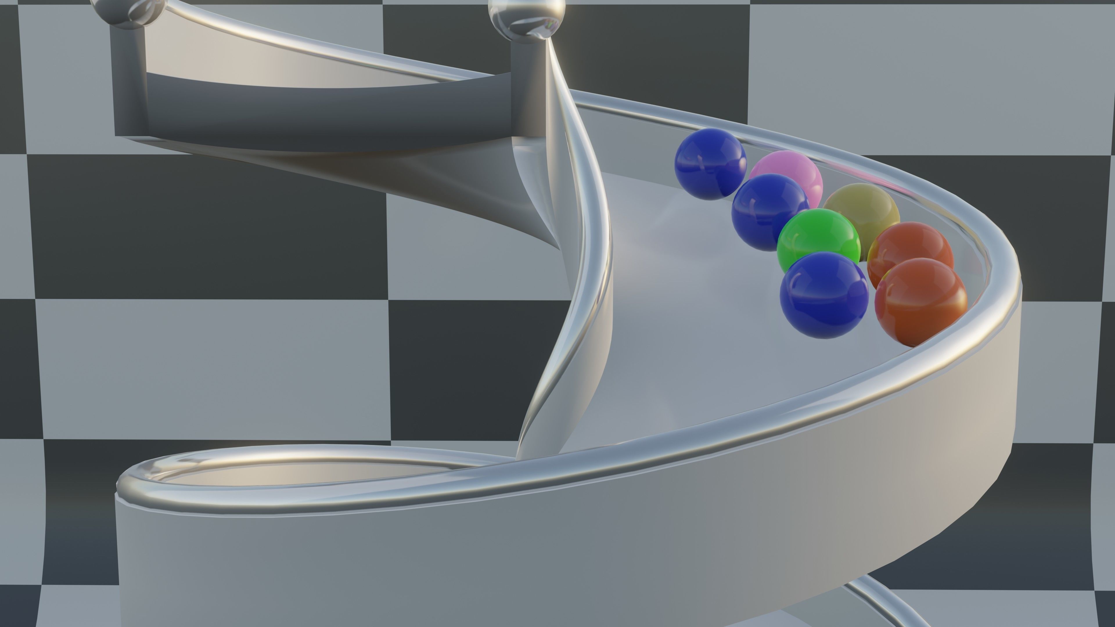 Ball rolling down 3D model_4