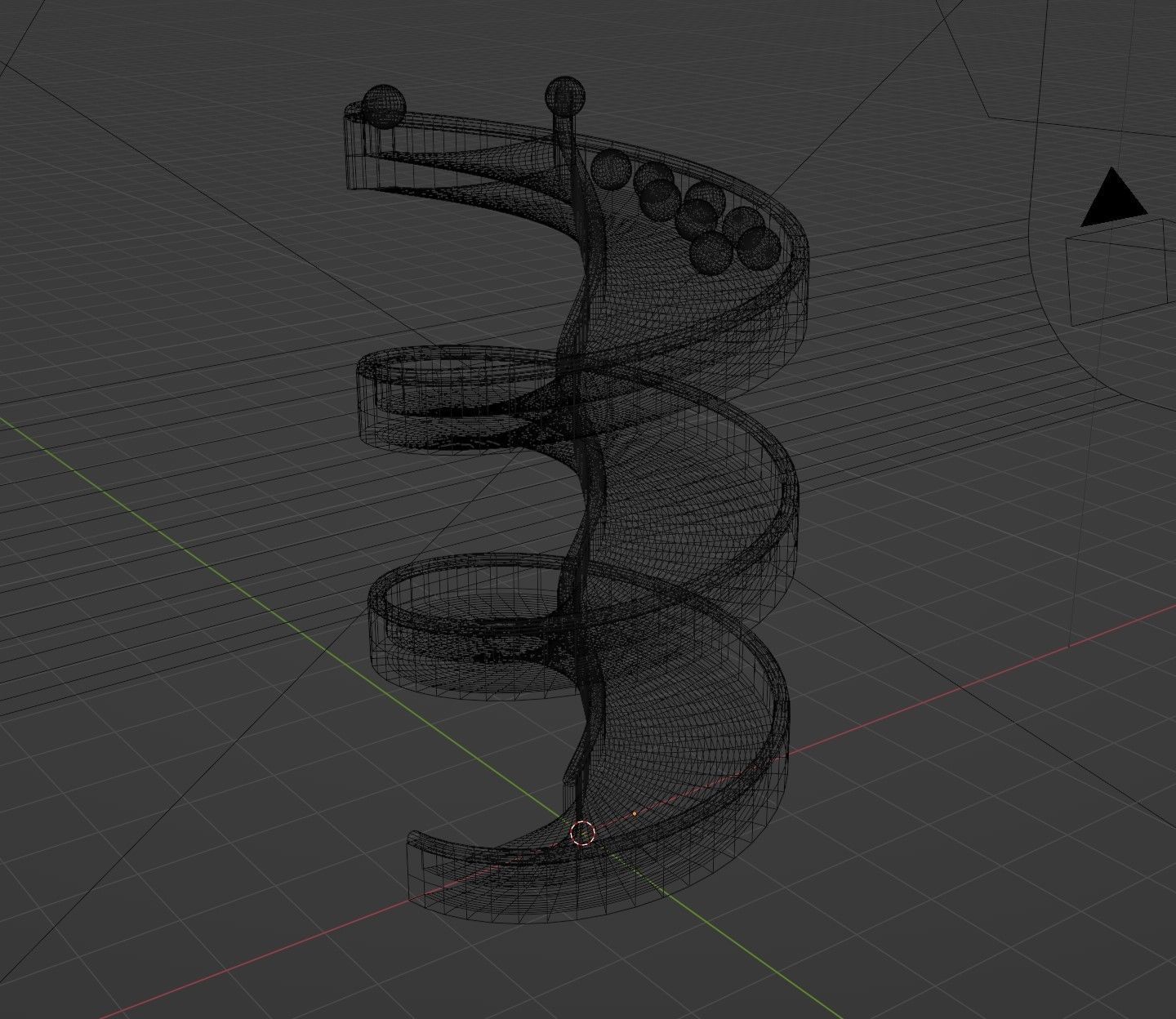 Ball rolling down 3D model_2