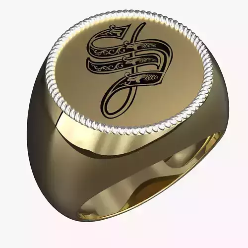 Jewelry alphabet Ring S 3D print model