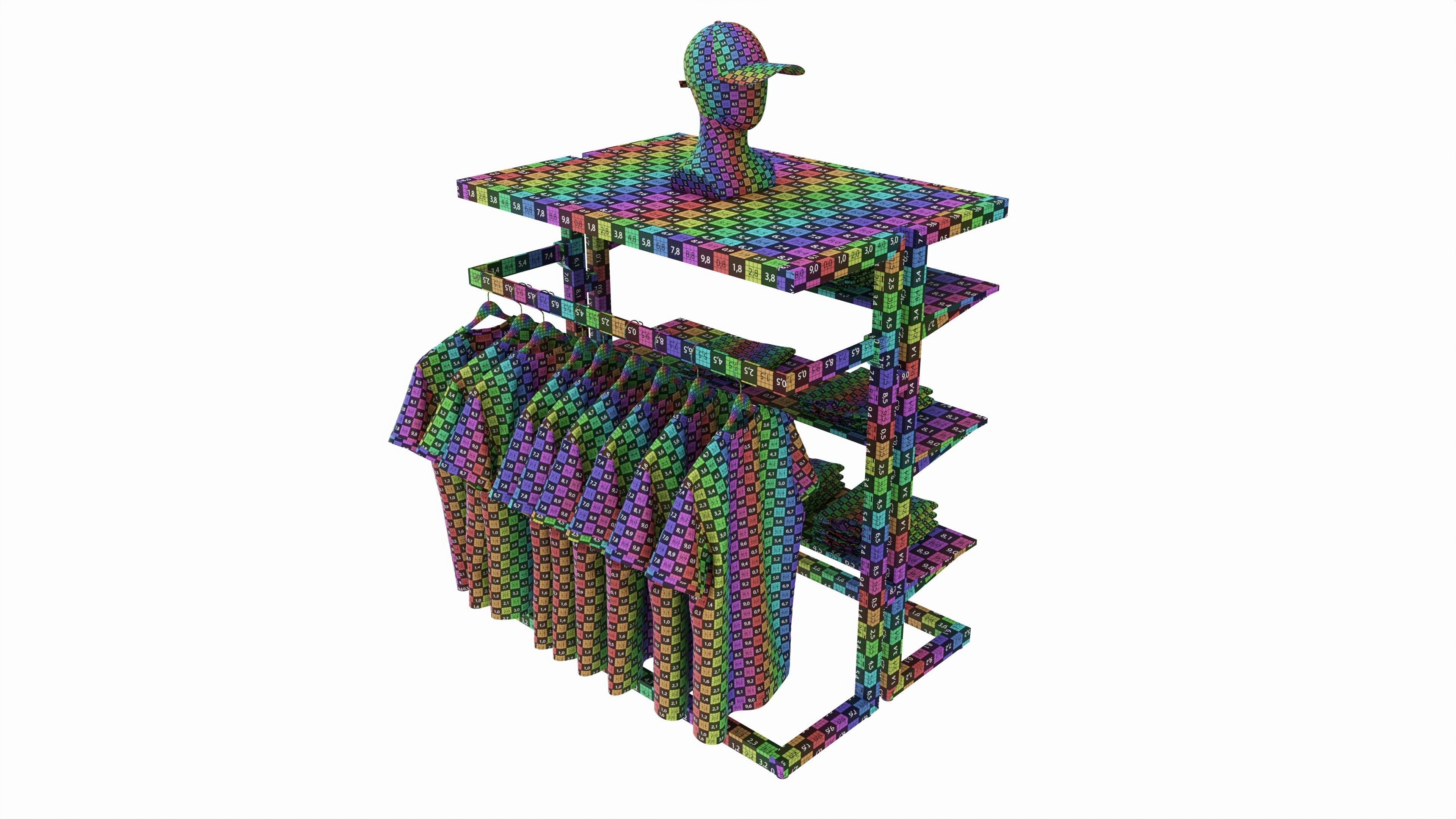 Store Island Merchandiser Display System 3D model_7