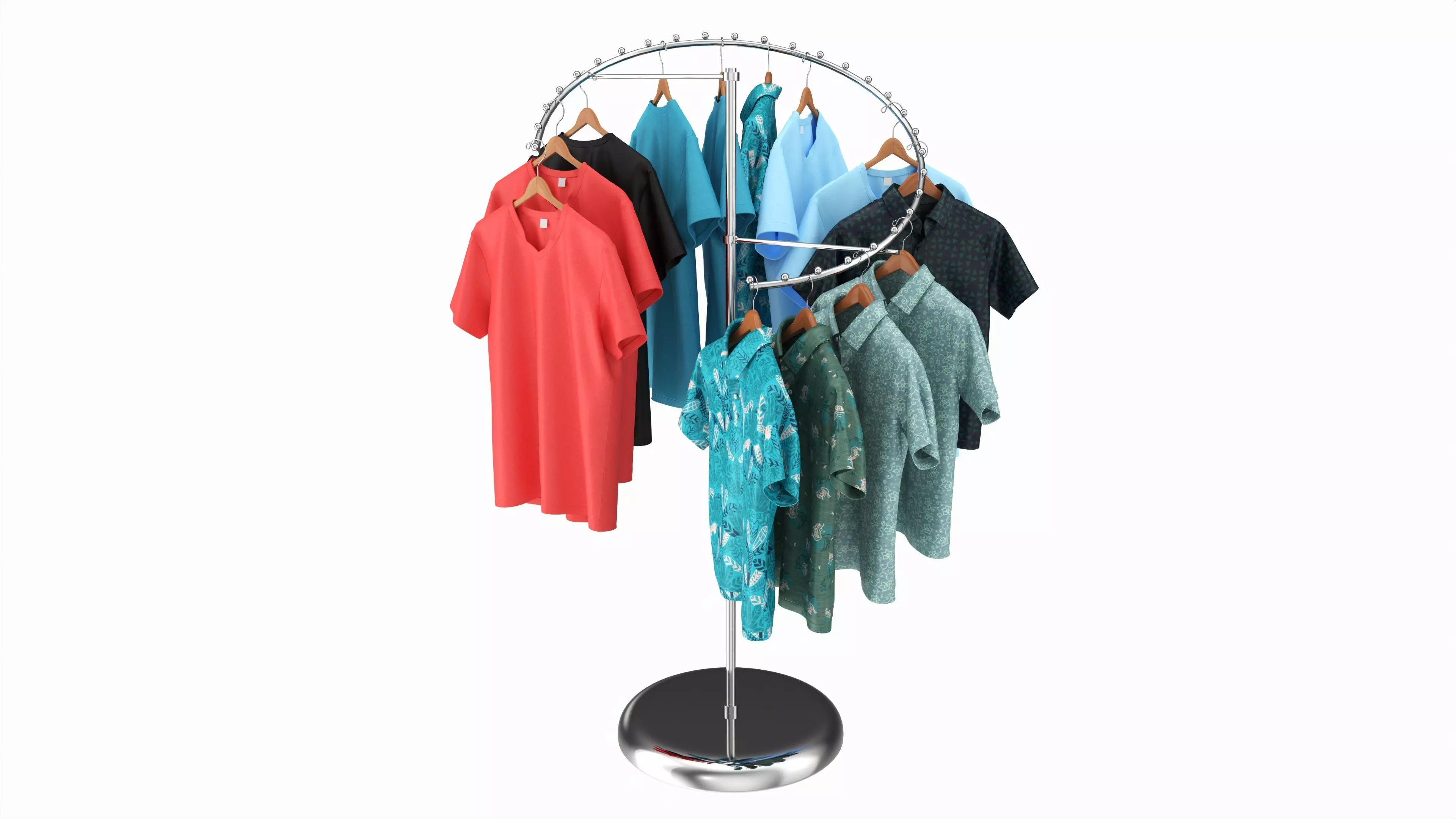 Store Metal Spiral Clothing Rack 3D model_0