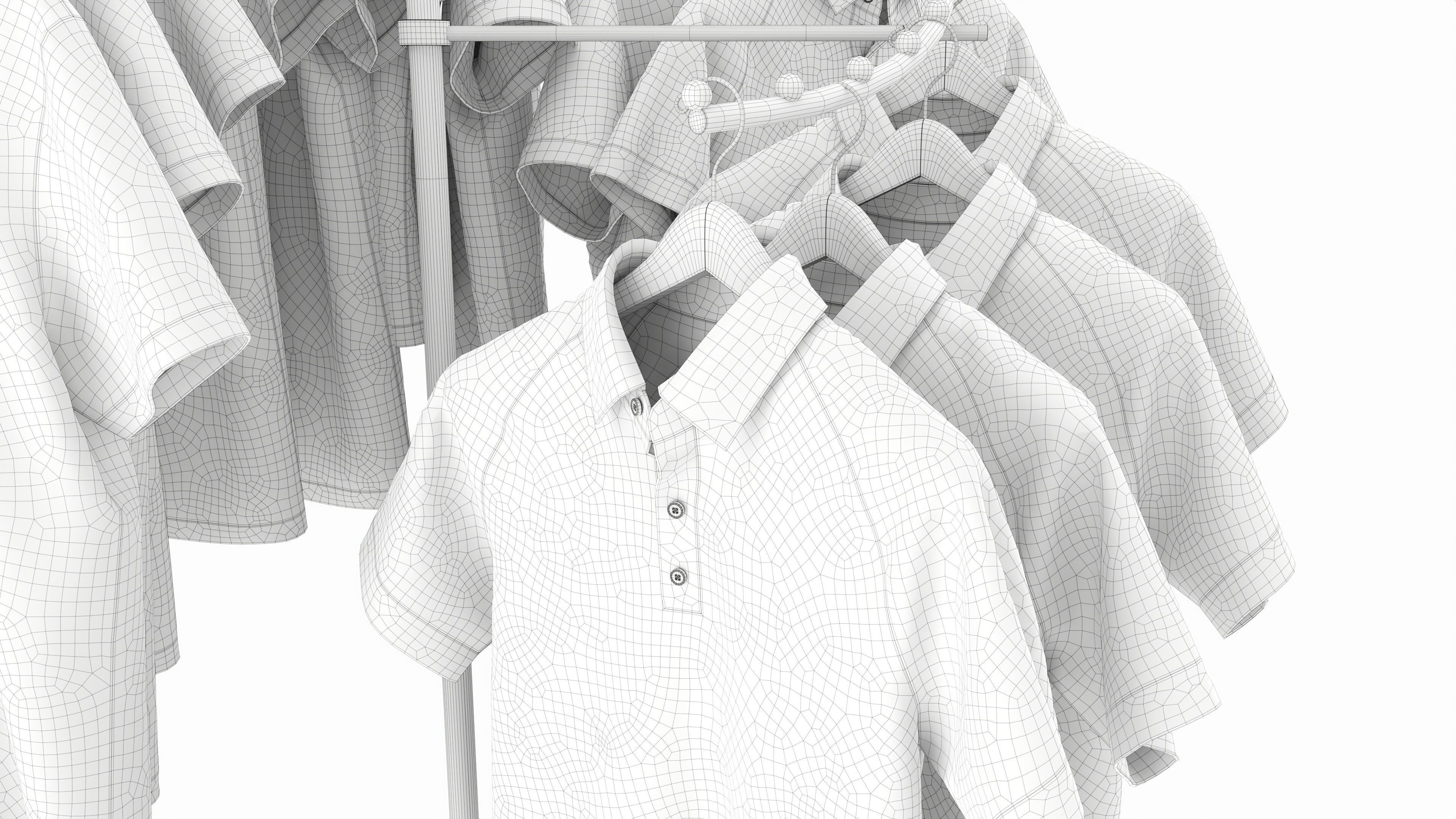 Store Metal Spiral Clothing Rack 3D model_7