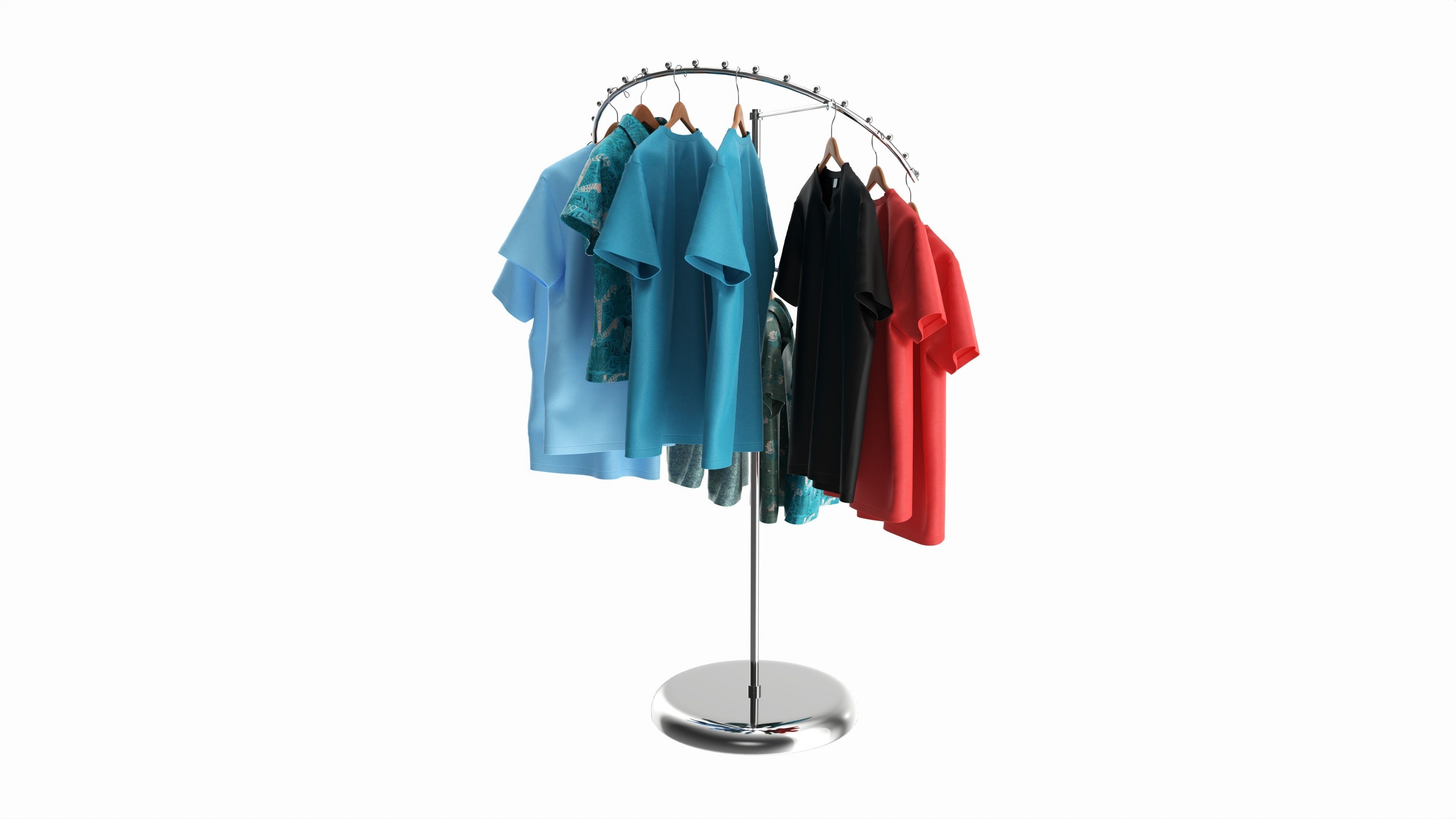 Store Metal Spiral Clothing Rack 3D model_1