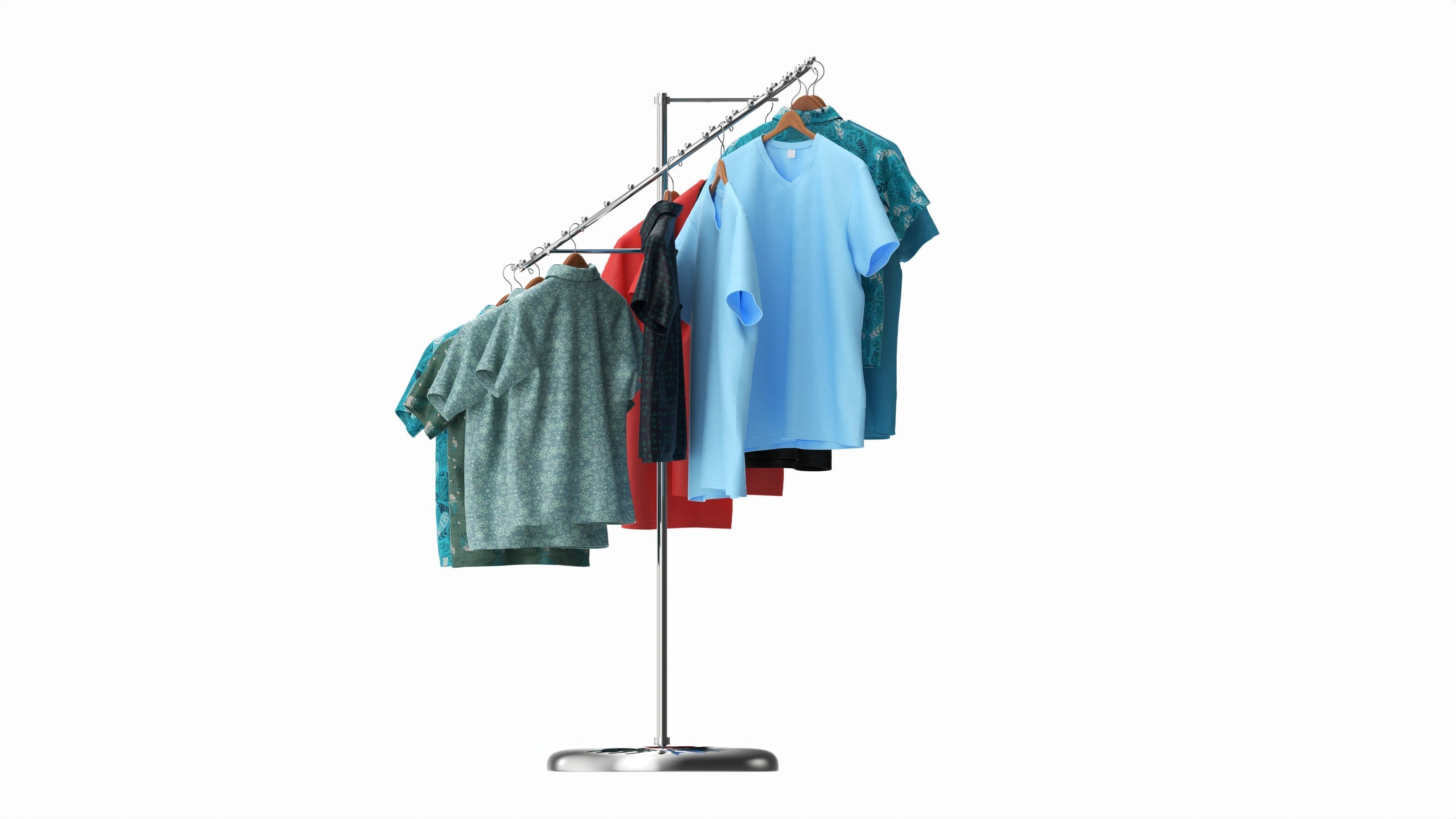 Store Metal Spiral Clothing Rack 3D model_5