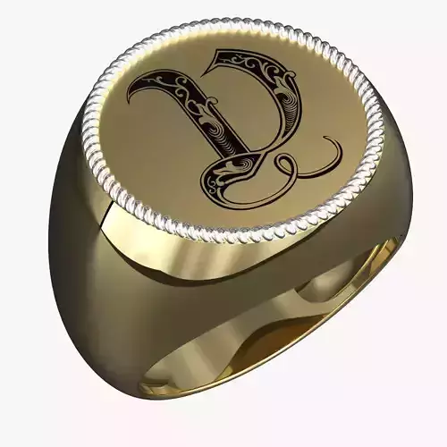 Jewelry alphabet Ring V