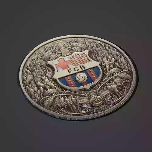 Barcelona Football Medallion 3D print model
