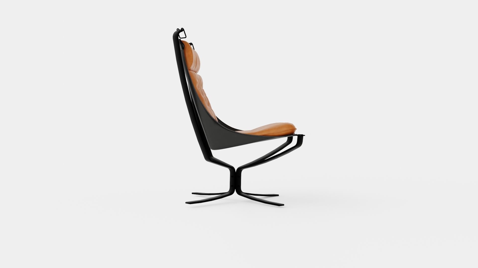 LK Hjelle Falcon First High Lounge Chair Low-poly 3D model_2
