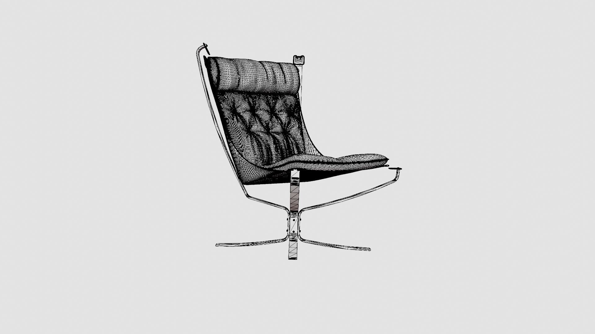 LK Hjelle Falcon First High Lounge Chair Low-poly 3D model_7