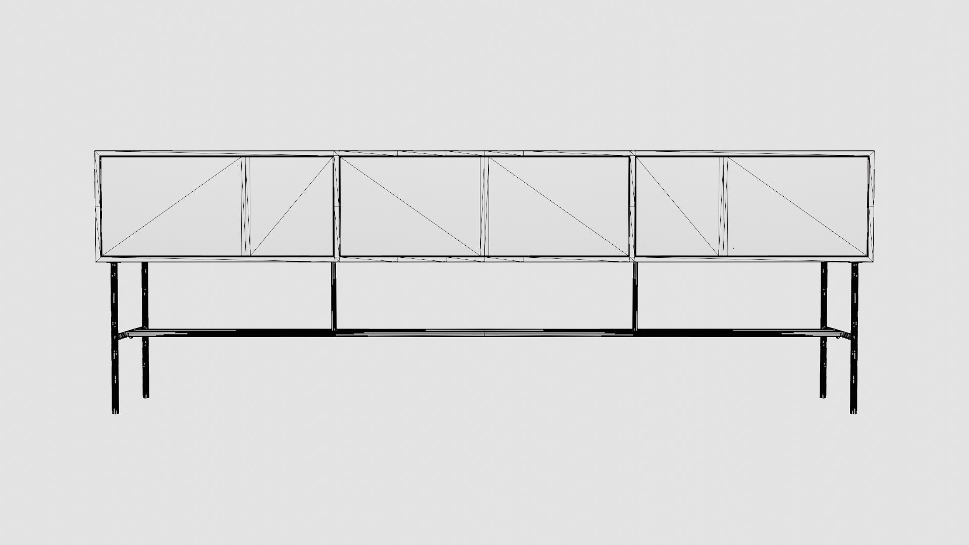 Lemus Home 1800 Bench Low-poly 3D model_6