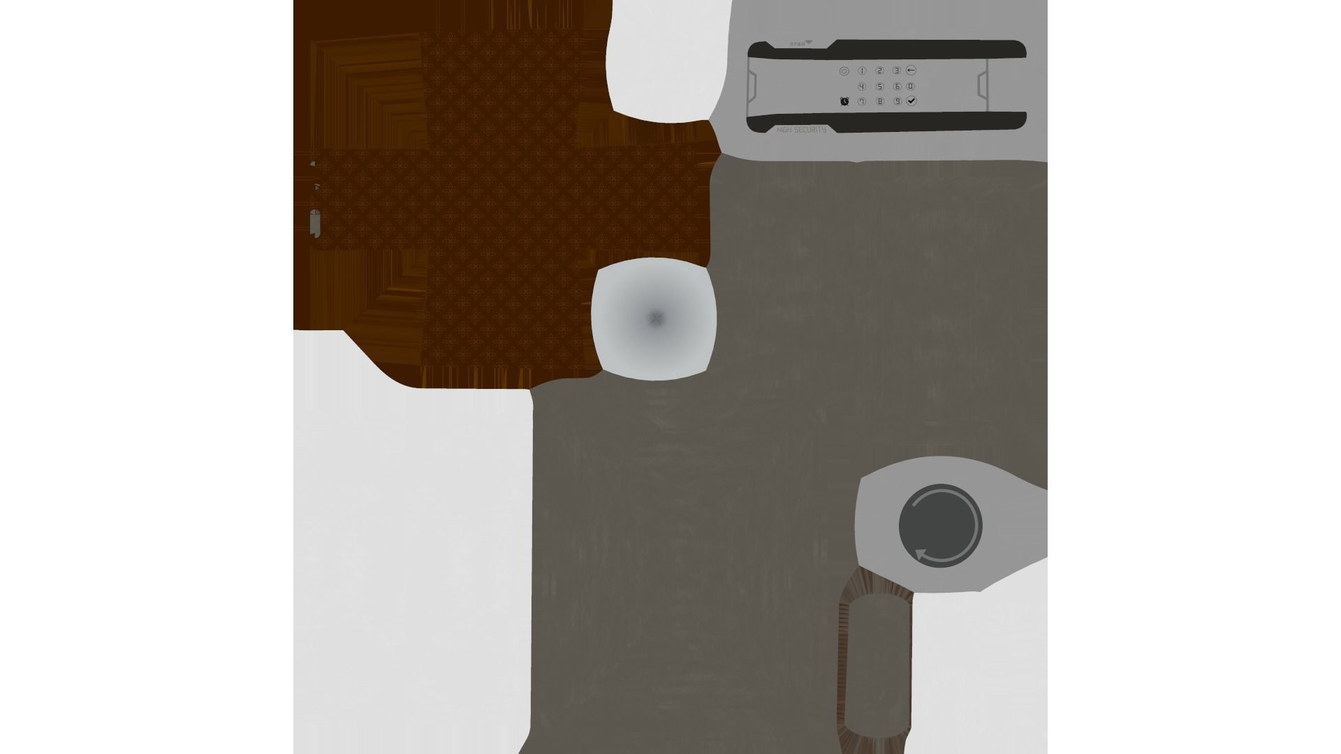 Safe Box Low-poly 3D model_8