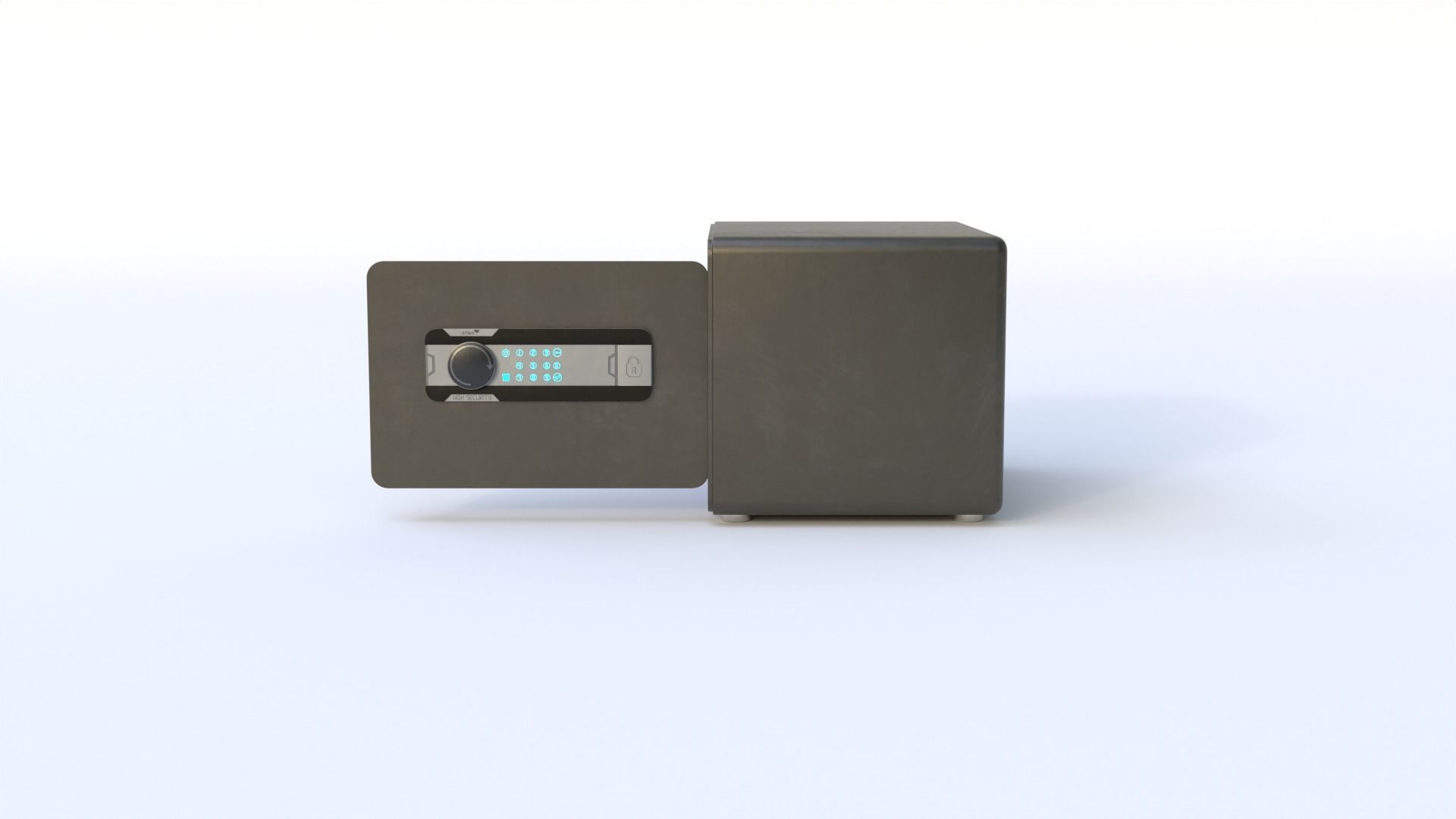 Safe Box Low-poly 3D model_5