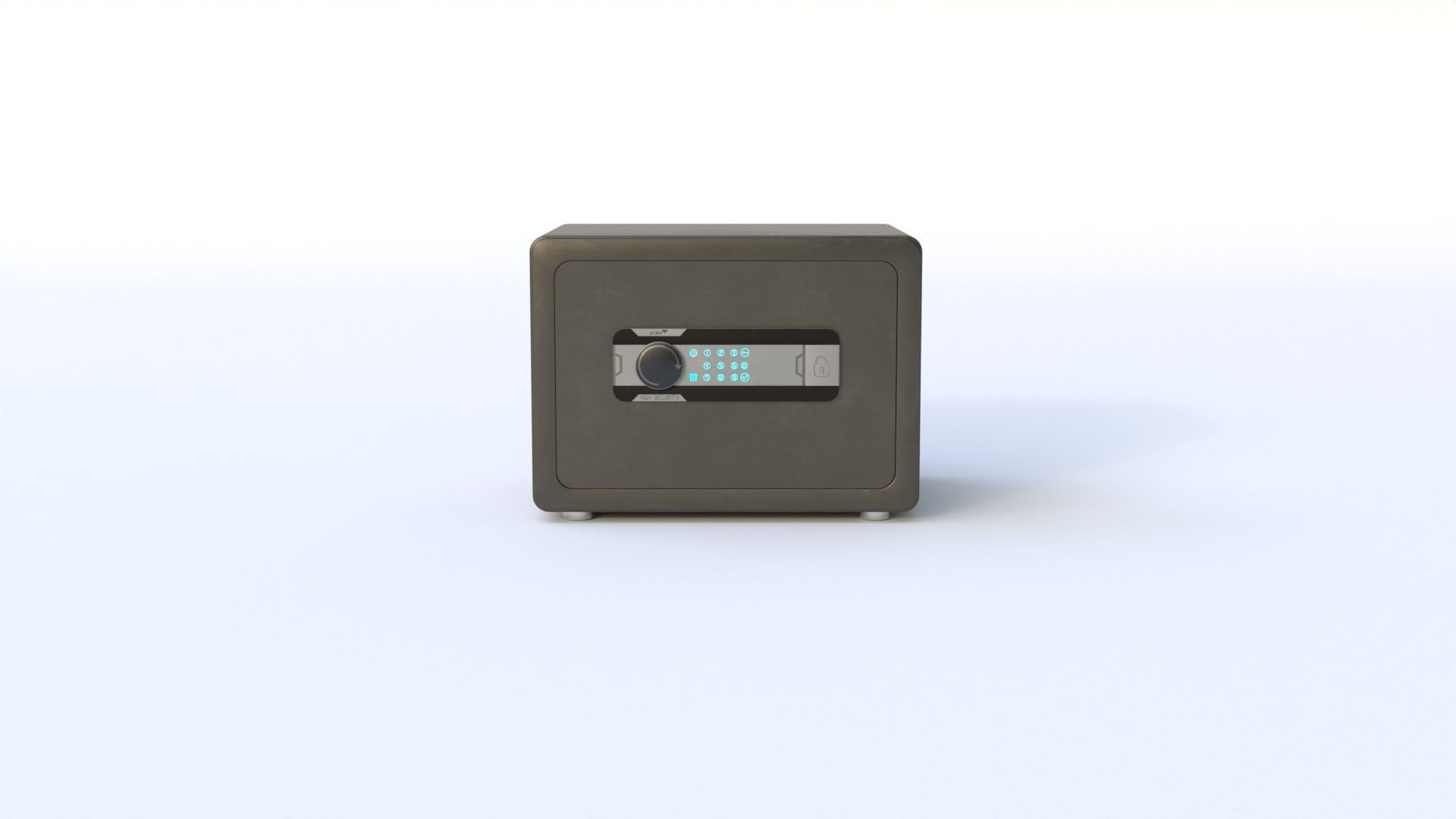 Safe Box Low-poly 3D model_6