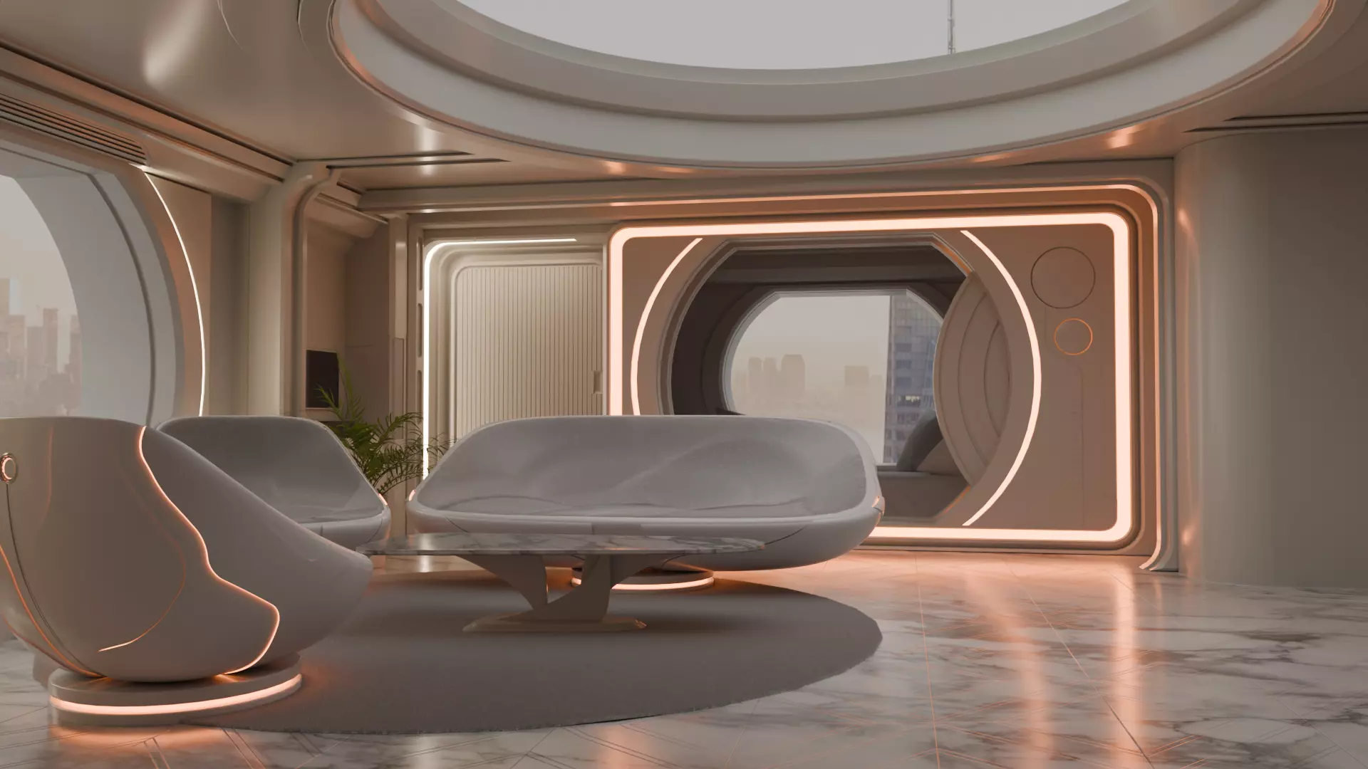 Higher End Cyberpunk Apartment 3D model_0