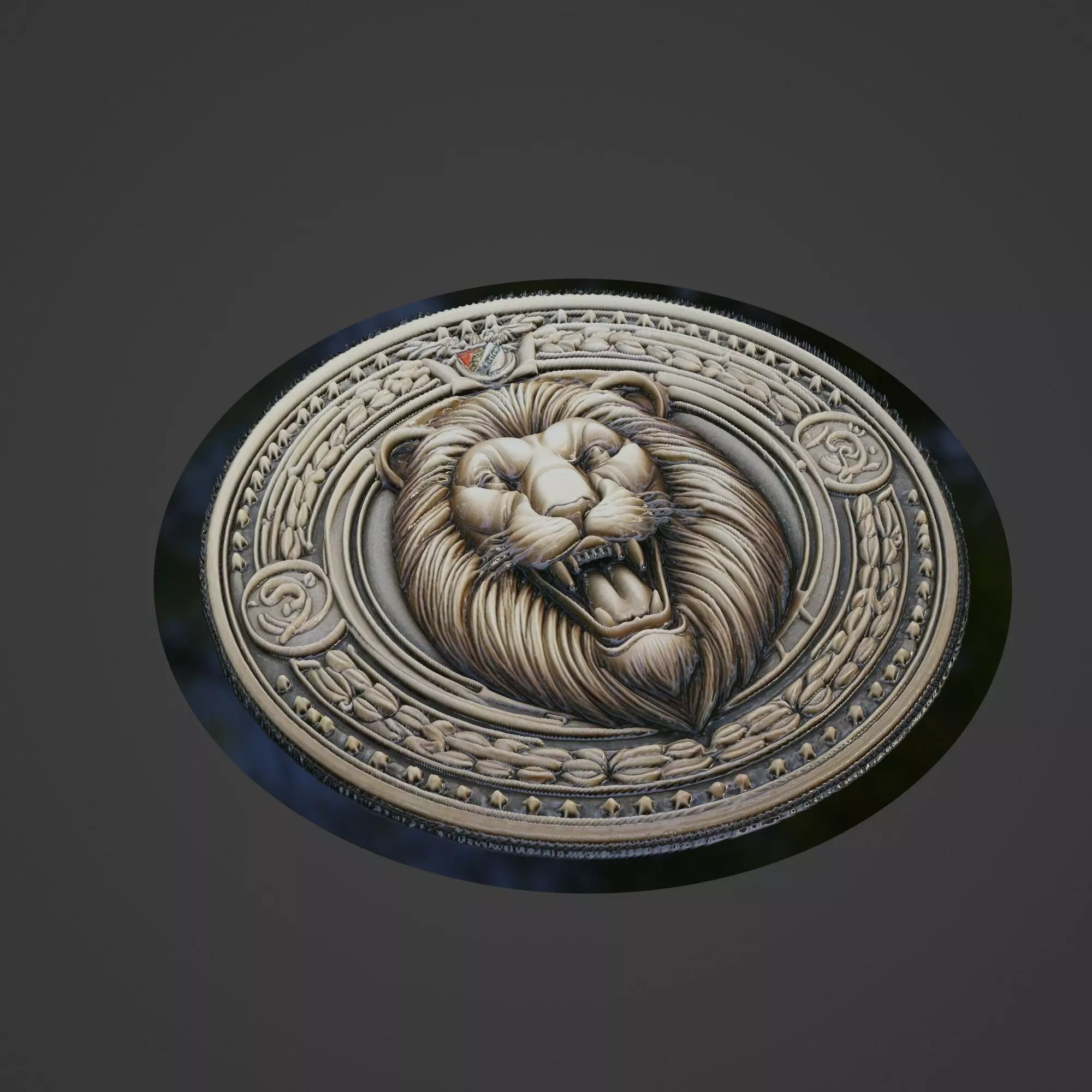 Lion Football Medallion 3D print model_0