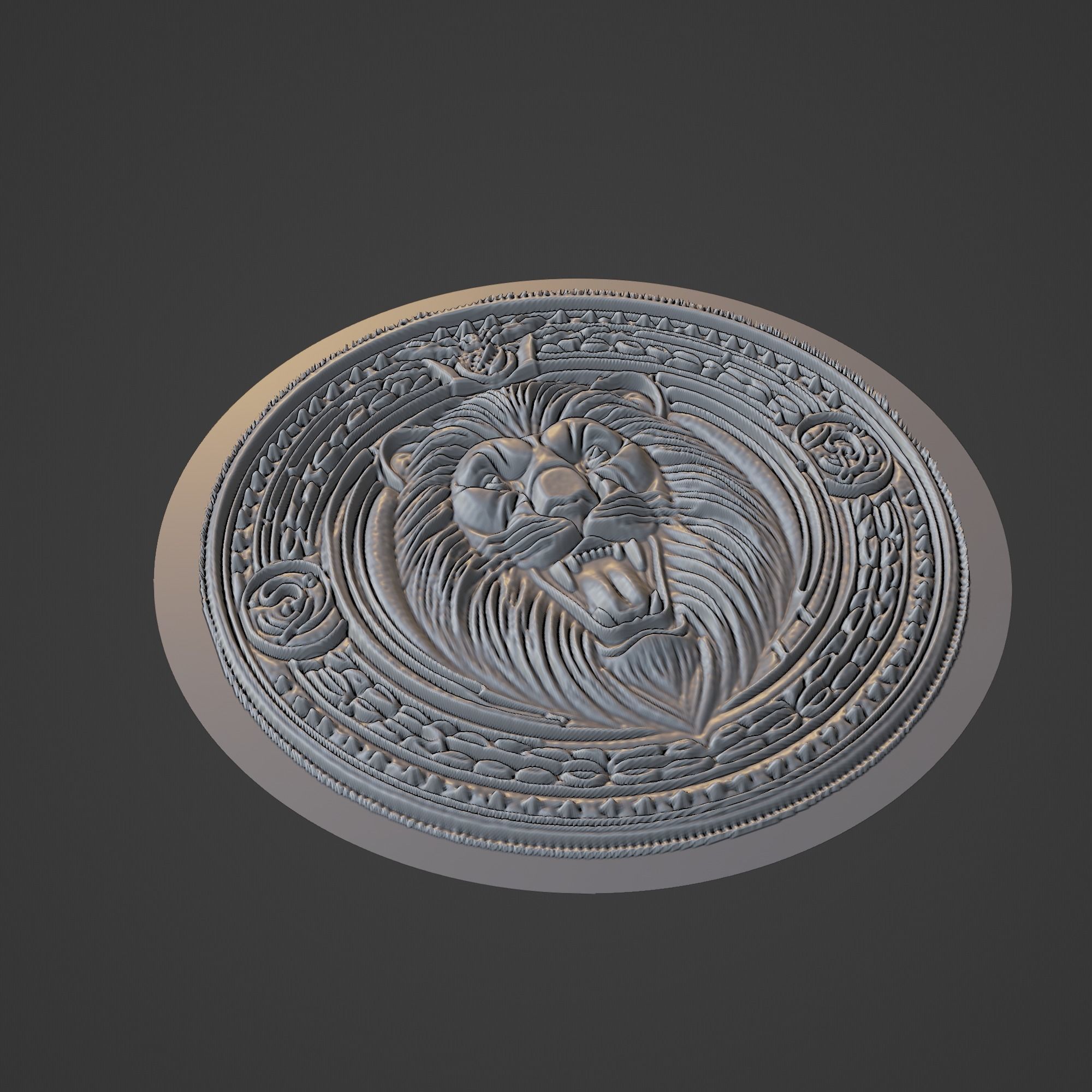 Lion Football Medallion 3D print model_1