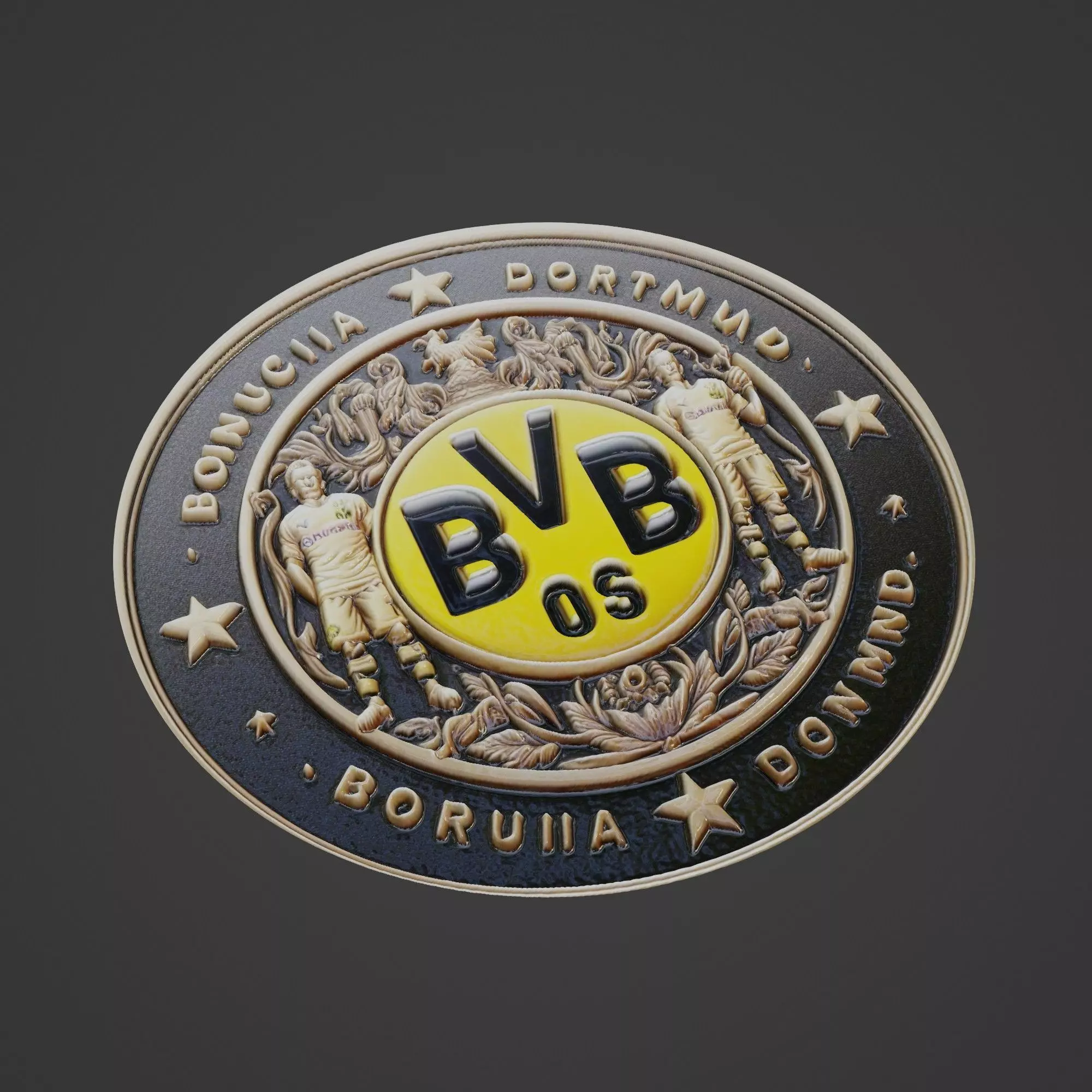 Borussia dortmund Football Medallion 3D print model_0
