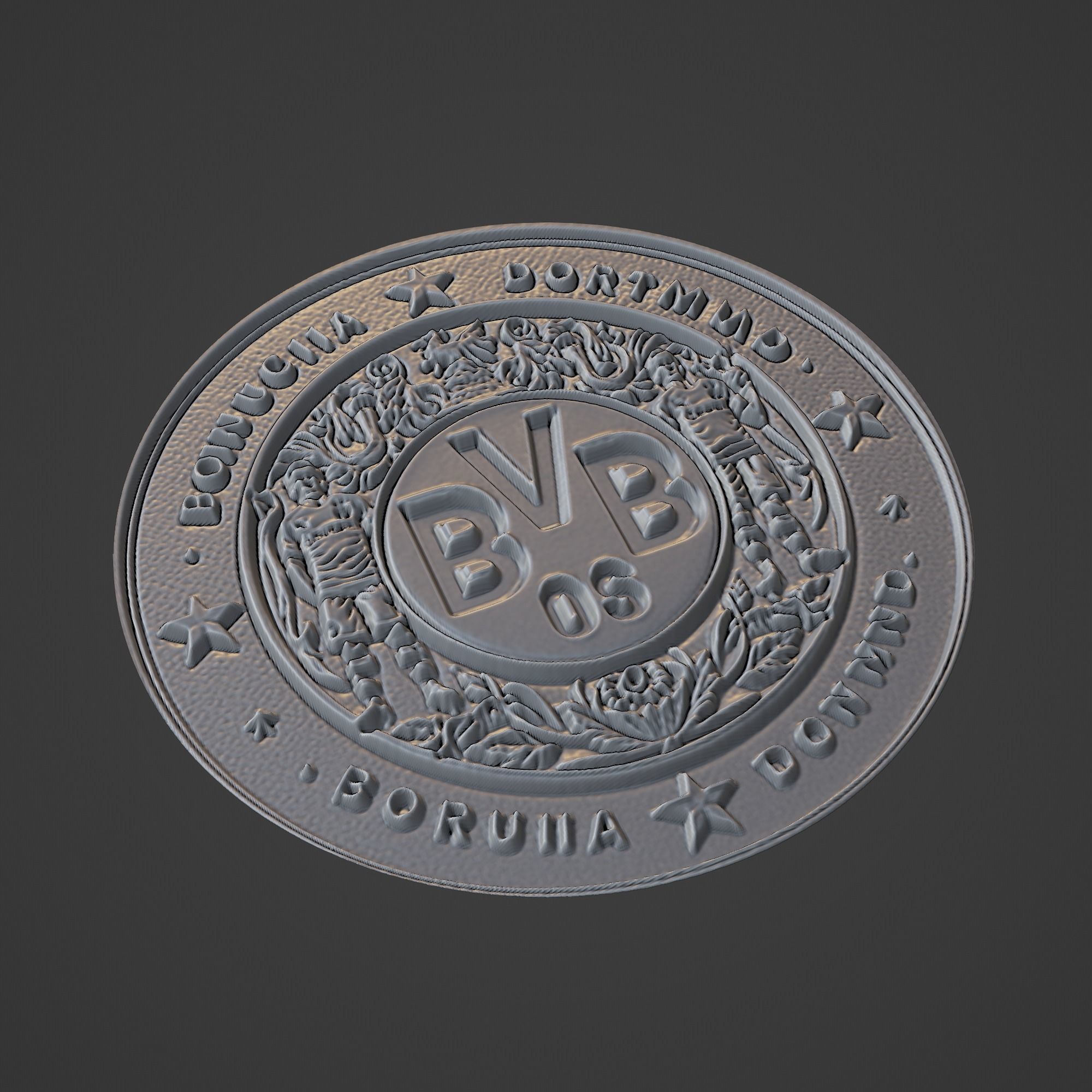Borussia dortmund Football Medallion 3D print model_1