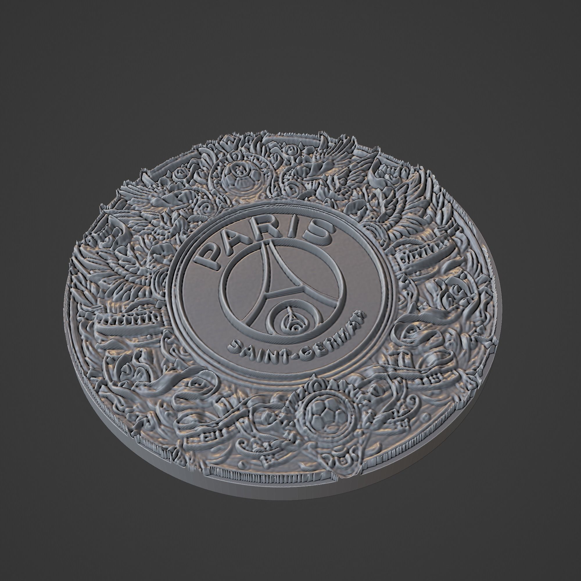 Paris saint-germain Football Medallion 3D print model_1